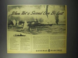 1942 General Electric Navy Cruiser Ad - Not a Second - $18.49