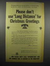 1942 New York Telephone Ad - Don&#39;t Use Long Distance - £14.59 GBP