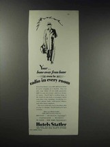 1929 Hotels Statler Ad - Your Home Away from Home - £14.52 GBP