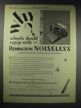 1929 Remington Noiseless Typewriter Ad - Why Schools - $18.49
