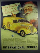 1938 International Harvester Truck Ad - Santa - $18.49