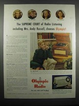 1947 Olympic Radio 7-622 Ad - Mrs. Andy Russell - £14.48 GBP