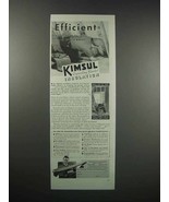 1938 Kimberly-Clark Kimsul Blanket Insulation Ad - Efficient - £14.78 GBP