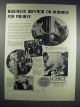 1938 Monroe Calculating Machine Ad - Business Depends - £13.82 GBP