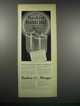 1938 Sunkist Valencia Oranges Ad - Sale At Dealers - $18.49