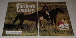 1982 2-page Marlboro Cigarettes Ad - Marlboro Man, Cowboy - £14.50 GBP