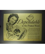 1943 Chesterfield Cigarettes Ad - Dependable - £14.73 GBP
