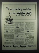 1943 Chrysler Corporation Ad - Take Tough Jobs - £14.55 GBP
