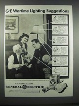 1943 General Electric Mazda Lamps Ad - Wartime Lighting - $18.49