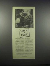 1943 U.S. Treasury War Bonds Ad - Letter to a P.O.W. - $18.49