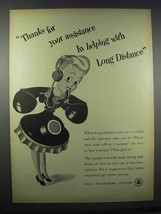 1944 Bell Telephone System Ad - Thanks for Assitance - $18.49