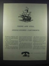 1944 Bell Telephone System Ad - Undiscovered Continents - $18.49