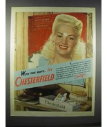 1944 Chesterfield Cigarettes Ad - Betty Grable - £14.73 GBP