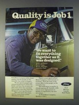 1982 Ford Motor company Ad - Quality is Job 1 - £14.56 GBP