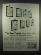 1944 Listerine Antiseptic Ad - The Evil Family - £14.48 GBP