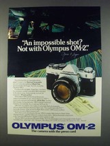 1982 Olympus OM-2 Camera Ad - An Impossible Shot? - £14.46 GBP