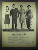 1947 Bell Telephone System Ad - Home Town Folks - $18.49