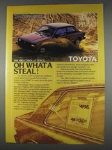 1982 Toyota Corolla Tercel Ad - Oh What A Steal - $18.49