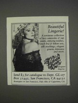 1982 Victoria&#39;s Secret Lingerie Ad - £14.44 GBP