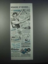 1947 Gillette Razor Blades Ad - Adolph Sonny Kiefer - $18.49