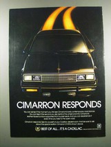 1983 Cadillac Cimarron D'Oro Ad - Responds - $18.49