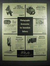1947 Willoughby&#39;s Ad - Omega D-11 &amp; Federal Enlarger - £14.76 GBP