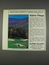 1982 Alpine Village Ad - Western North Carolina Golf - £14.50 GBP