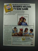 1983 Kraft Velveeta Slices Ad - Roger&#39;s $50,000 TV Quiz - £14.50 GBP
