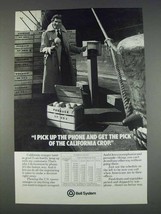 1982 Bell System Ad - Pick of California Crop - $18.49