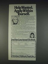 1982 Christian Children&#39;s Fund Ad - Sally Struthers - £13.89 GBP