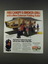 1982 Coleman Folding Trailer &amp; Propane Smoker-Grill Ad - £14.45 GBP