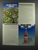 1983 Raid Indoor Fogger Ad - Alive With Bugs - $18.49