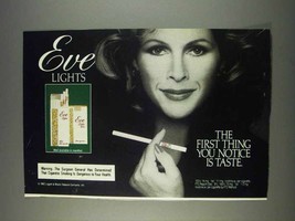 1982 Eve Lights Cigaretttes Ad - You Notice Taste - £14.48 GBP