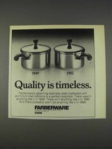 1982 Farberware Stainless Steel Cookware Ad - Timeless - £14.69 GBP