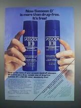 1983 Sassoon D Shampoo Ad - More Than Drug-Free - £14.78 GBP