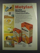 1982 Henkel Metylan Interior Patching compound Ad - £14.38 GBP