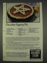 1982 Hershey's Cocoa Ad - Chocolate Eggnog Pie Recipe - $18.49