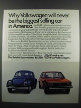 1983 Volkswagen Rabbit Sparmeister Ad - Never Biggest - £14.44 GBP