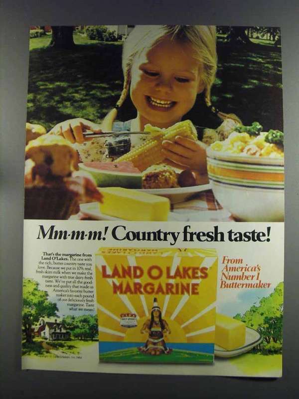 1982 Land O Lakes Margarine Ad - Country Fresh - $18.49