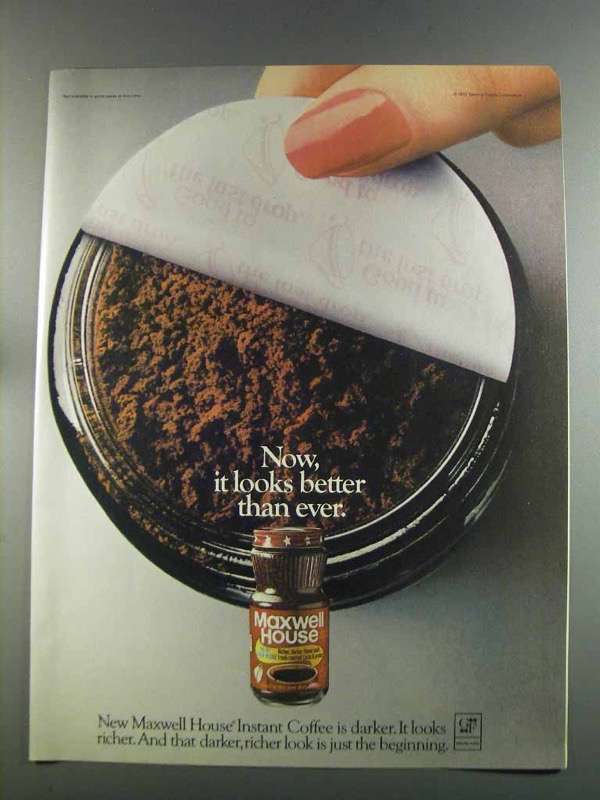 1982 Maxwell House Instant Coffee Ad - Looks Better - $18.49