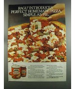 1982 Ragu Pizza Quick Crust Mix &amp; Chunky Style Sauce Ad - $18.49