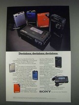 1982 Sony Ad - FM Walkman, 70W, II, R2 &amp; Pro - £14.53 GBP