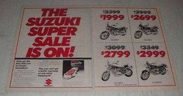 1982 Suzuk 1981 Motorcycle Ad - GS-550TX, GS-750LX - $18.49