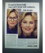 1983 Bausch &amp; Lomb Soft Contact Lenses Ad - Ask Again - £14.78 GBP