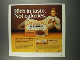 1983 Carnation 70 Calorie Hot Cocoa Mix Ad - Rich Taste - £14.53 GBP