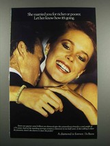 1983 DeBeers Diamonds Ad - For Richer or Poorer - $18.49