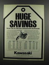 1983 Kawasaki Motorcycles Ad - Huge Savings - $18.49