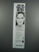 1983 Max Factor Erace Cover-up Ad - Pass the Test - $18.49