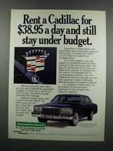 1983 National Car Rental Ad - Rent a Cadillac - $18.49