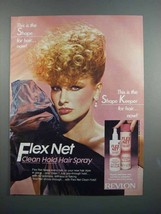 1983 Revlon Flex Net Clean Hold Hair Spray Ad - $18.49